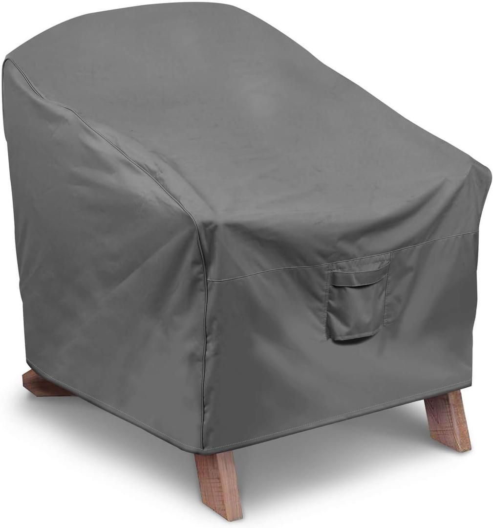 Vailge Patio Adirondack Chair Covers, Heavy Duty Patio Chair Cover, Waterproof Outdoor Lawn Patio Furniture Covers (Standard - 1 Pack, Grey)