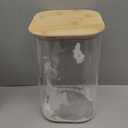 CZZGSM 2 Pack Square Glass Flour and Sugar Containers with 132 Kitchen Pantry Labels - Thicken 149 FL OZ Large Glass Storage Jars with Airtight Bamboo Lid - Big Food Canisters for Rice, Pasta, Cookie