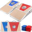 Portable Cornhole Board Set - Foldable Aluminum Frame Cornhole Game with 8 Bean Bags & Carrying Case for Adults & Families | Perfect for Outdoor Backyard, Beach & Party Camping (24x16 in)
