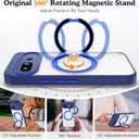 Compatible with Google Pixel 9a Case with 360 Magnetic Stand [Compatible with Mag-Safe ][Camera Lens Protector] Shockproof Translucent Phone Case For Google Pixel 9a 6.3'',Blue