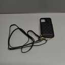 Bocasal Crossbody Wallet Case for iPhone 12/12 Pro, RFID Blocking PU Leather Zipper Handbag Purse Flip Cover, Kickstand Folio Case with Card Slots Holder Wrist Strap Lanyard 5G 6.1 Inch (Black)