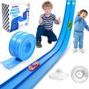 Nicmore Flexible Race Track Toy Set: 15ft DIY Bendable Ramp with Suction Cups – Portable RollUp Car Track for Kids Compatible with 1:64 Diecast Cars – Birthday Christmas for Boys Girls Ages 3+