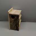 1 Pcs Squirrel Nesting Box Squirrel House for Outside Nesting Hanging Handcrafted Thick Wood Winter Chipmunk Outdoor Shelter Garden Yard Support Local Wildlife Easy to Install(Horizontal)