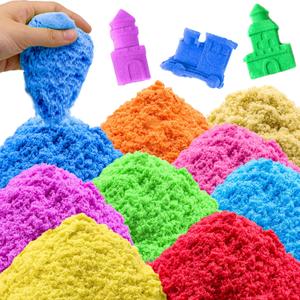 Play Sand for Kids,6.8lbs of 10 Colored Magic Sands,Colorful Sensory Sand Kit,Sand Art Kits for Boy Girl Kids,Party Gifts