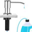 Soap Dispenser for Kitchen Sink, Upgrade Built in Sink Soap Dispenser Brushed Nickel, Countertop Sink Soap Dispenser Pump with 47" Extension Tube kit, No Need More Refills