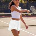 Real Essentials 4 Pack: Girls' 2-in-1 Dry Fit Athletic Flowy Shorts - Butterfly Dance Skirts for Youth & Teens (Ages 4-18) (S)