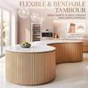 Nuanchu Wood Wall Panel 47.5 x 95.3 in Maple Veneer Tambour Sheet,Flat