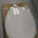 JINGZE Round Toilet Seat with Slow Close Standard Toilet Seat,Quiet Toilet Cover Seat Toilet Lid Durable Refused to Loosen Easy to Install & Clean,White