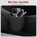 Leather Car Cup Holder Organizer (2-Pack) | Anti-Sag Clip On Drink Cupholder for Back Seat, Car Side Door, Headrest | Premium Extra Automotive Cup Holders for Water Bottles, Tumblers & Coffee Mugs