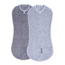 SwaddleMe by Ingenuity Compression Baby Swaddle Pod in Velboa, Two-Way Zipper for Easy Diaper Changes, Improves Sleep & Calms Startle Reflex, 0-2 Months, 1.0 TOG, 2-Pack - Clouds & Stars