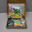 Funnymoom Easter Sensory Bin Filler Fine Motor Toys Include Tweezers 2 Scissors Clips 150 Pom Pom 30 Easter Wooden Bunny and Eggs 10 Sorting Cups for Easter Sorting Counting Training