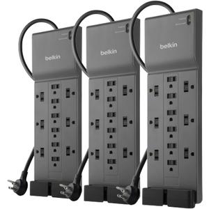 Belkin 12-Outlet Surge Protector Power Strip w/ 12 AC Outlets & 8ft Flat Plug, UL-Listed Heavy-Duty Extension Cord for Home, Office, Travel, Computer, Laptop, Charger - 3,940 Joules of Protection