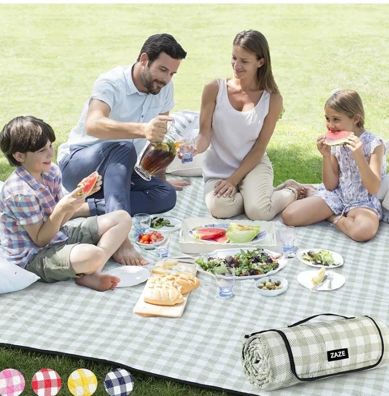 ZAZE Extra Large Picnic Blanket Beach Blanket Waterproof Foldable