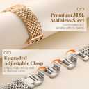 Metal Band Compatible with Apple Watch Bands for Women 40mm 41mm 42mm 38mm 44mm 45mm 46mm 49mm, Dressy Stainless Steel Link Bracelet, Designer Strap for iWatch Series 11/SE/10/9/8/7/6/5/4/3/2/1/Ultra