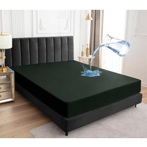 Sufdari Queen Size Mattress Protector,Waterproof Mattress Protector,Fitted Sheet Style Mattress Cover with 18" Deep Pocket,Washable and Comfortable-Green,Queen