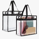 Juvale Clear Stadium Approved Bags - 12x6x12 Large Transparent Tote Bags with Zippers and Handles