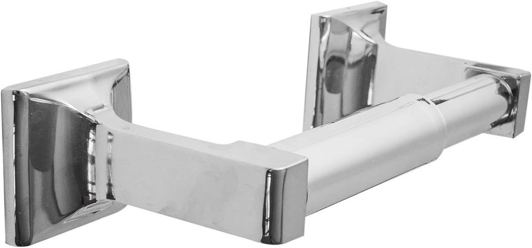 SENTO Chrome Toilet Paper Holder Wall Mount, Double Post Tissue Toilet Paper Holder, Easy Installation, Heavy Duty Metal, Polished Chrome