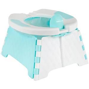 Jool Baby Portable Potty Training Chair with Travel Bag and 30 Liners, Foldable, Indoor/Outdoor Use, Camping (Aqua)