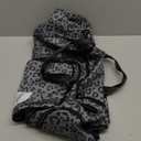 WOOMADA Foldable Travel Duffel Bag with Shoes Compartment, Overnight Bag with Wet Pocket & Trolley Sleeve, Weekender Bags for Women(B-black leopard)