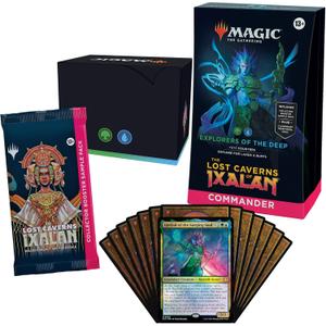 Magic: The Gathering The Lost Caverns of Ixalan Commander Deck - Explorers of The Deep (100-Card Deck, 2-Card Collector Booster Sample Pack + Accessories)