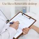 Clipboard Walnut Wood, Letter Size Clip Board with Stand, 1.54Lbs, 12.6 x 8.7 in Idea for Menu and Memos Display, Office Supplies School Classroom Homeschool Essentials Teacher Gifts Self-Service