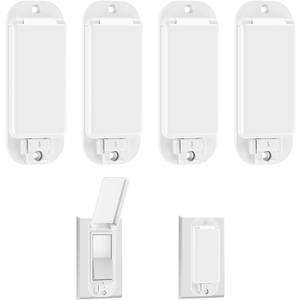 4 Light Switch Guard Cover, Baby Proof Wall Switch Cover Guard for Rocker Light Switch Protects Your Lights or Circuits from Being Accidentally Turned On or Off (4 pack / white)