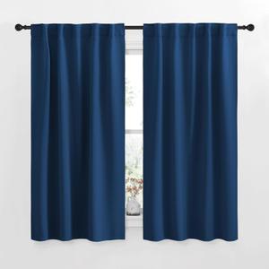 NICETOWN Blackout Curtains Window Panel Drapes - (Moroccan Blue Color) W42 x L63, 2 Panels, Home Decoration Light Blocking Thermal Insulated Blackout Rod Pocket & Back Loop Draperies for Living Room