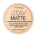Rimmel London Stay Matte - 001 Transparent - Pressed Powder, Lightweight, High Coverage, Shine Control, 0.49oz