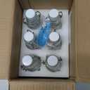 6Pcs White Lid 2 oz Mini Swing Top Glass Bottles, 60ML Mini Storage Bottles, with Lids Kraft Decoration,Small Glass Bottles,for Wedding Themed Party Favors (6)