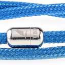 Wind Passion - Mens Bracelet, Durable Rope Wristband for Men, Versatile Pulseras Para Hombres - Waterproof, Magnetic Clasp, Ideal for Outdoor & Fashion (Large ( Wrist size: 6.30 - 7.08 inch ), Silver Magnet - Blue Waves)