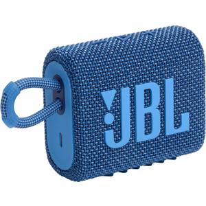 JBL Go 3 Eco - Portable Mini Bluetooth Speaker, big audio and punchy bass, IP67 waterproof and dustproof, 5 hours of playtime, Made in part with recycled materials (Eco Blue)