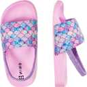 IceUnicorn Kids Girls Slide Sandals Toddler Slippers Boys Non-slip Summer Casual Beach Water Shoes for Indoor & Outdoor (11 Little Kid, Fish Scales-Pink)