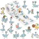 Bird Pigeon Stickers Rolls Back to School 1000Pcs Animals Stickers for Kids Bulk Cute Cartoon Vinyl Waterproof Decals for Water Bottle Laptop Decor Birthday Spring Easter Party Supplies