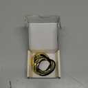 3PCS Gold Hair Ties, Metal Hair Ties for Thick Hair, Elegant Durable Geometric Design, Gold Hair Accessories Stretchy and Non-Damage Ponytail Cuff Holders, 3 Styles in Box Holiday Gifts (Gold Set 01)