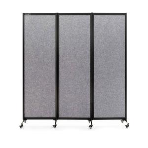 Upgrade Version Room Partition and Divider, Freestanding Rolling Dividers with Wheels,Office Privacy Screen Divider Wall, Classroom Felt Dividers,6'L* 6'7"H,3 Panel,Light Grey