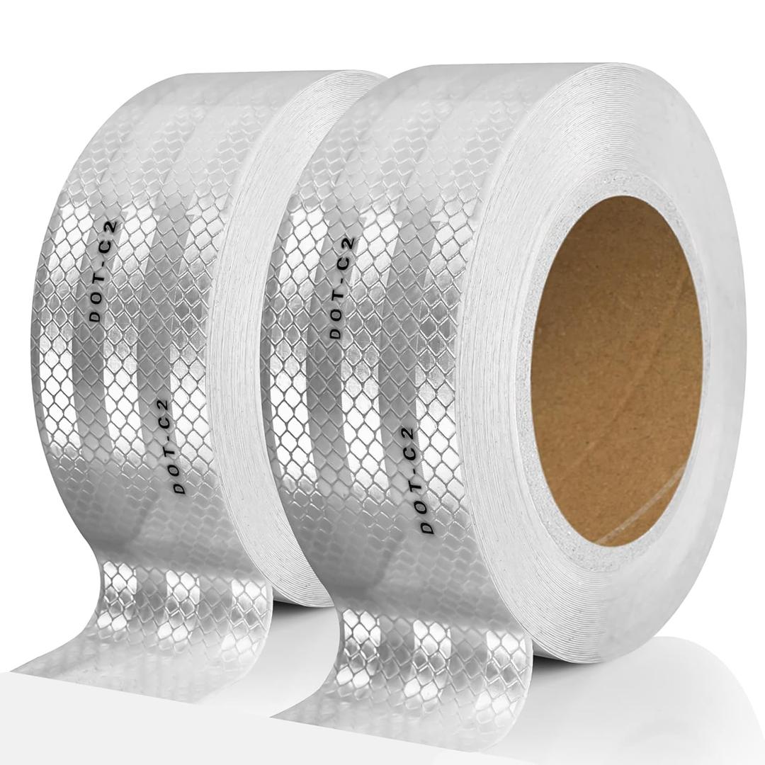 SEVEN SPARTA DOT-C2 Reflective Safety Tape 2 Inch x 200 Feet Silver Conspicuity Tape for Vehicles, Trailers, Boats, Signs (200 FT)