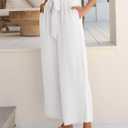 Caracilia Womens Wide Leg Palazzo Pants Cropped High Waisted 2026 Summer Casual Loose Lounge Flowy Travel Work Trousers, XXL
