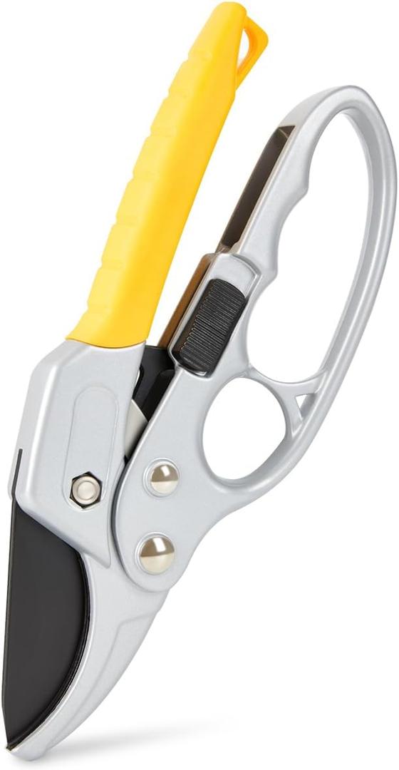 Ratchet Pruning Shears Professional Garden Clippers Sharp Hand Pruners Ratcheting Garden Pruning Shears for Gardening Heavy Duty Gardening Scissors