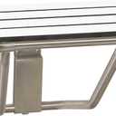 24" x 15" Phenolic White 3 Slats Folding Wall Mount Shower Seat Bench, ADA Compliant