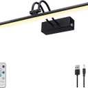 RAIFOOLLY Picture Light, Picture Lights for Wall Cordless, 13" Picture Lights with Timer and Dimmable, Battery Wall Lights for Display Gallery Painting Art Frame Portrait Black