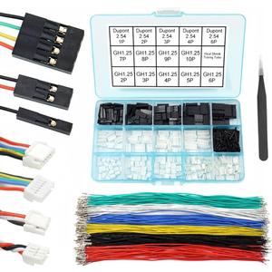 GH1.25 to Dupont2.54 Pre-Crimped Cables and Connectors Kit Compatible with JST GH 1.25mm for Pixhawk4 Pixhawk 6C 6X 20cm Silicone Wire