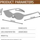 Retro Oval Sunglasses for Women fashions Lightweight Narrow Shades Womens Cute Small Cat Eye Sunglasses (1)