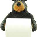 WD Willie Black Bear Holding Roll of Toilet Tissue Wall Mounted Toilet Paper Holder Rack 7.5"