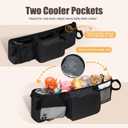 Double Stroller Organizer with Strong Holding Power and 2 Cooler Pockets, Stroller Caddy compatible with Bob Double Stroller and Baby Jogger City Mini GT2,Compatible with most Stroller Organizers