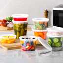 AOZITA 48 Sets Plastic Deli Containers With Lids, 8 oz 16oz 32oz Variety pack, Airtight Food Storage Containers, Freezer/Dishwasher/Microwave Safe, Soup Containers For Takeout Food Storage