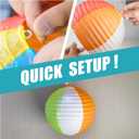 2 x Novelty Place 10 Pack Beach Ball Paper Lanterns - 8" Rainbow Color Hanging Lanterns Summer Pool Party Decoration for Beach Party, Holiday, Birthday, Wedding