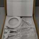 KIRKAS 10X LED Magnifying Lamp with Clamp Real Glass Lens, 3 Color Modes and Stepless Dimmable Magnifier Desk Lamp,Adjustable Swivel Arm Lighted Magnifying Glass for Repair Craft Close Work-White