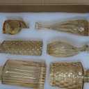 Amber Glass Bud Vases Set of 12, Gold Mini Flower Vase for Centerpieces, Small Vases in Bulk for Wedding Decorations, Vintage Vase for Table, Recepetion, Home Dcor