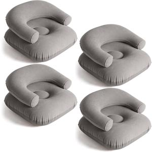 4 Pcs Inflatable Lounge Chair Deck Chair Lazy Sofa, Blow Up, Folding, Portable Couch for Home, Office Balcony, Floor Seating (Dark Grey)