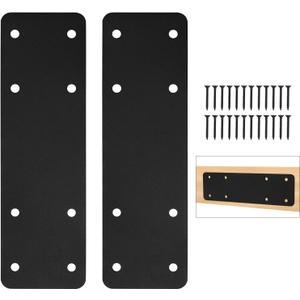 2 Pack 10"x3" Straight Steel Plate,Heavy Duty Flat Mending Plate,Post to Beam Connectors Repair Bracket,I Shape Strap,Pergola Brackets for Wood 4x4 6X6 Lumber
